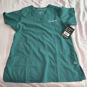 Wonderwink Wi23 Scrub Top Medical Nursing Nurse Sz Medium Womens Teal Scrubs New